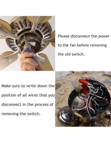 Interruptor de Ventilador de Techo Bsentster ZE-228s 2 Velocidades