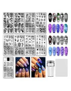 Plantillas de Estampado de Uñas PH PandaHall 9 Piezas
