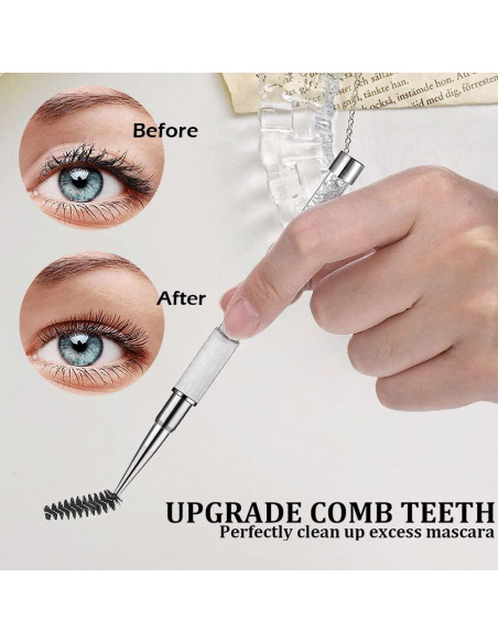 Brocha de Máscara SkyPia con Tapa - Accesorio de Maquillaje Blanco