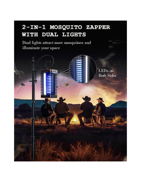 Zapper de Insectos Minimoon 15W con Luz LED Duales IPX4