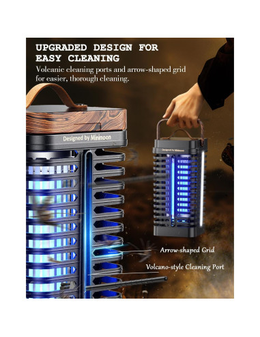 Zapper de Insectos Minimoon 15W con Luz LED Duales IPX4