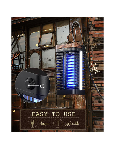 Zapper de Insectos Minimoon 15W con Luz LED Duales IPX4