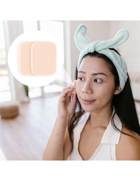Esponjas de Maquillaje Yuntop 2 Pcs Cuadradas Reutilizables
