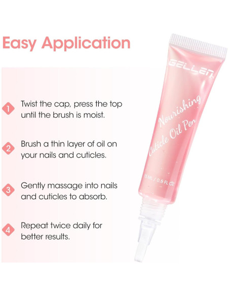 Aceite de Cutícula Gellen 12ml - Nutritivo con Jojoba y Vitamina E