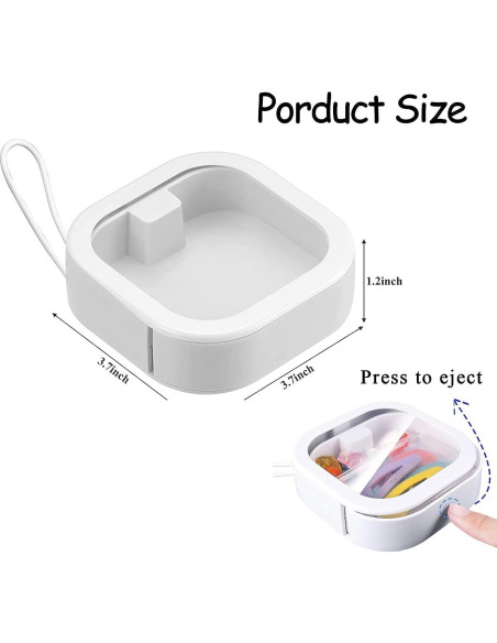 Organizador de Lazos para Cabello Nvhaly 2 Pcs Blanco Portátil