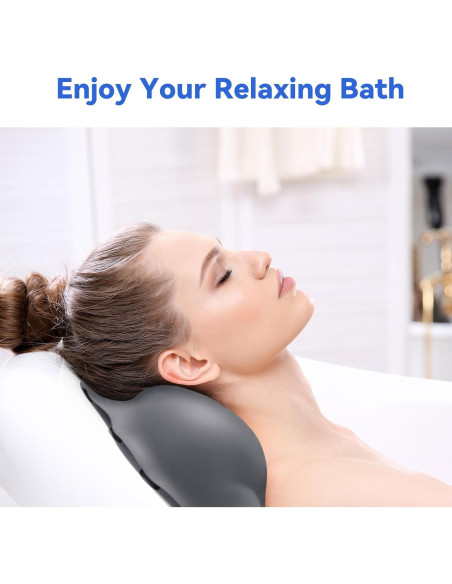 Almohada de Baño Goowin de Silicona Gris con Succión Fuerte