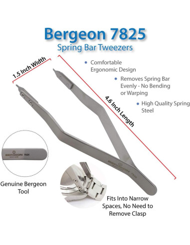 Pinzas de Resorte Bergeon 7825 para Relojeros - Herramienta Suiza