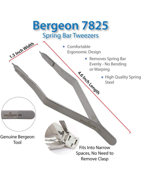 Pinzas de Resorte Bergeon 7825 para Relojeros - Herramienta Suiza