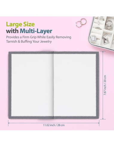 Paño de limpieza de joyería GreatShield 4 capas 20x28cm