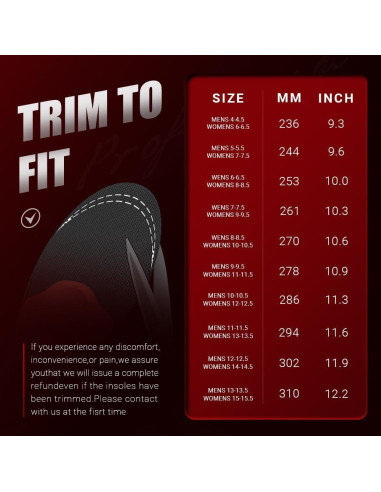 Plantillas Ortopédicas VALSOLE Soporte Alto 104+ kg Rojo