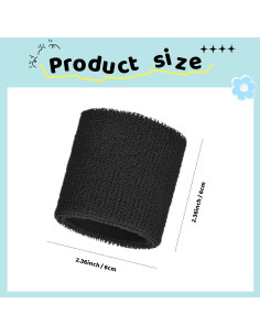 Paquete de 12 Muñequera Deportiva Bememo Absorbente 6x6cm 2