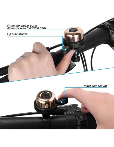 Timbres de Bicicleta Emoly, Paquete de 4, Sonido Fuerte y Claro