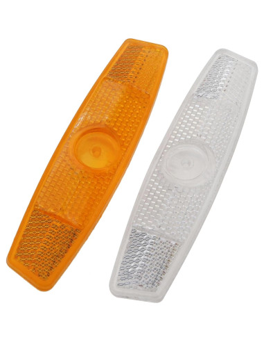 6 Reflectores de Rueda de Bicicleta Safycaby SARO66 - Blanco y Amarillo