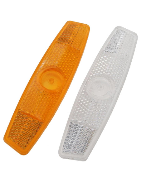 6 Reflectores de Rueda de Bicicleta Safycaby SARO66 - Blanco y Amarillo