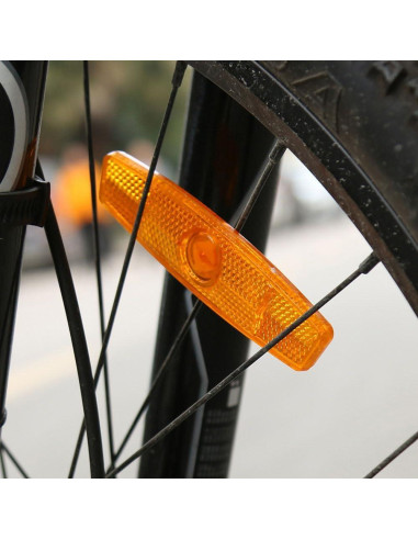 6 Reflectores de Rueda de Bicicleta Safycaby SARO66 - Blanco y Amarillo