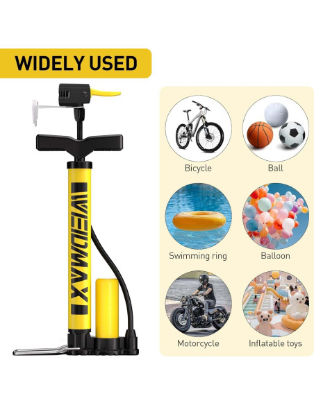 Bomba de Bicicleta Manual WEIDMAX 160psi Doble Válvula