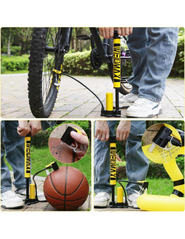 Bomba de Bicicleta Manual WEIDMAX 160psi Doble Válvula