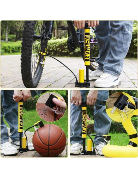 Bomba de Bicicleta Manual WEIDMAX 160psi Doble Válvula