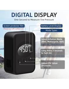 Mini Bomba Eléctrica de Bicicleta UpSpotie 150 PSI Portátil 2