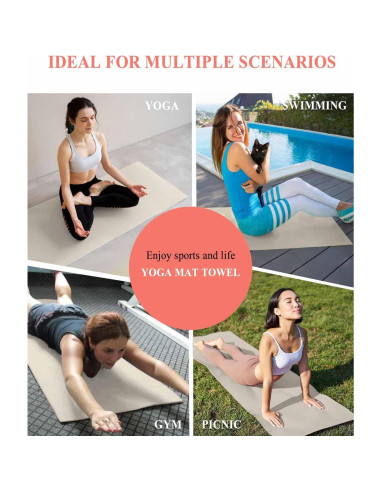 Toalla de Yoga DecorLovee Antideslizante 66x178 cm Microfibra