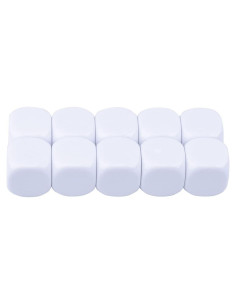 Dados Seis Caras Blancos 22mm Lianshi 10 Piezas Acrílico