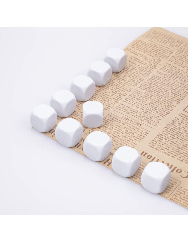 Dados Seis Caras Blancos 22mm Lianshi 10 Piezas Acrílico