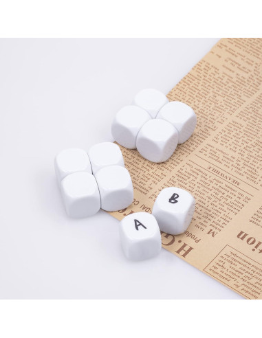 Dados Seis Caras Blancos 22mm Lianshi 10 Piezas Acrílico