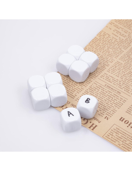 Dados Seis Caras Blancos 22mm Lianshi 10 Piezas Acrílico