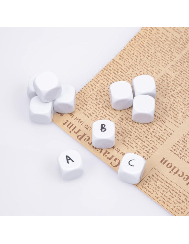 Dados Seis Caras Blancos 22mm Lianshi 10 Piezas Acrílico