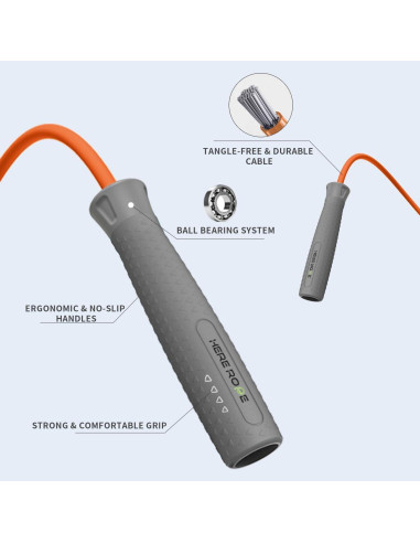 Cuerda de Salto con Peso Hererope 2.49m Ajustable Naranja