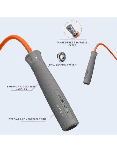 Cuerda de Salto con Peso Hererope 2.49m Ajustable Naranja