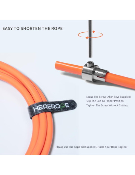 Cuerda de Salto con Peso Hererope 2.49m Ajustable Naranja