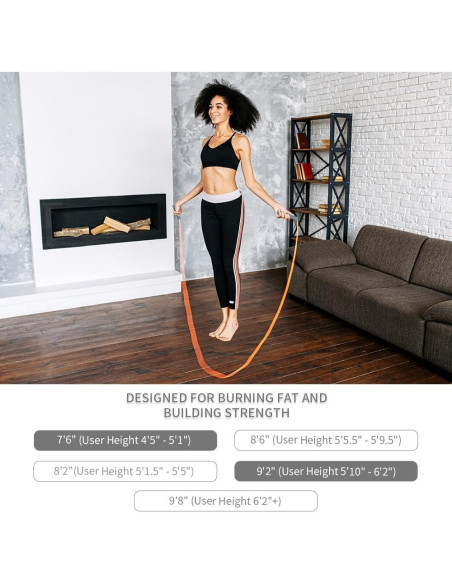 Cuerda de Salto con Peso Hererope 2.49m Ajustable Naranja