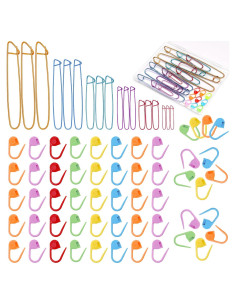 100 Marcadores de Puntos de Crochet Jupean - 6 Tamaños y Caja