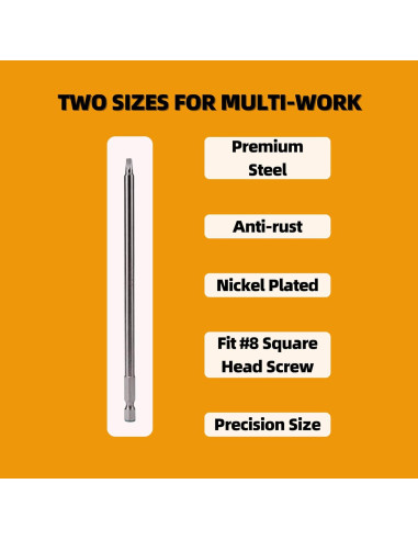 Conjunto de Brocas Cuadradas YaaYii 2" y 6" para Carpintería