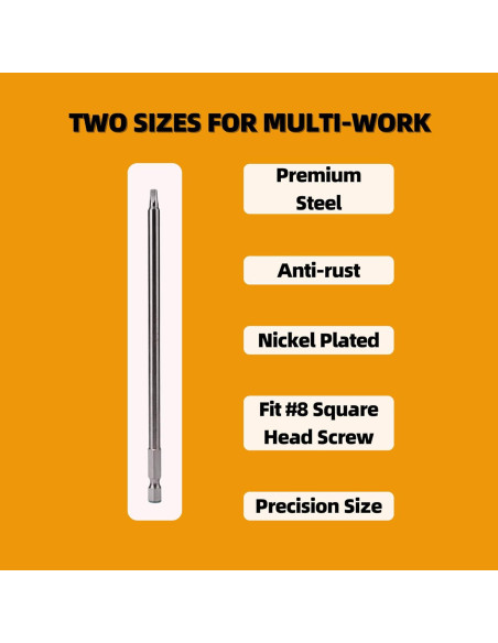 Conjunto de Brocas Cuadradas YaaYii 2" y 6" para Carpintería