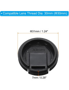 Tapa de Lente PATIKIL 30mm - Paquete de 4 con Paño Microfibra 2