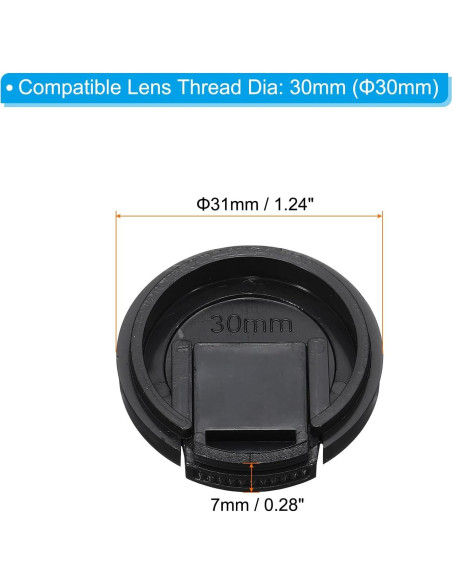 Tapa de Lente PATIKIL 30mm - Paquete de 4 con Paño Microfibra