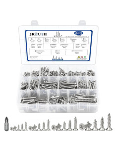 Conjunto de Tornillos de Madera JROUTH 530 Pcs Acero Inoxidable