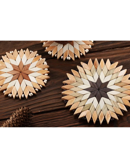 Juego de 3 Trivetes de Madera Hechos a Mano SPL Woodcraft