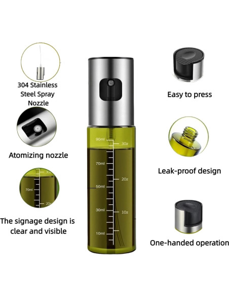 Rociador de Aceite Eavkoar 100ml Vidrio Grado Alimenticio