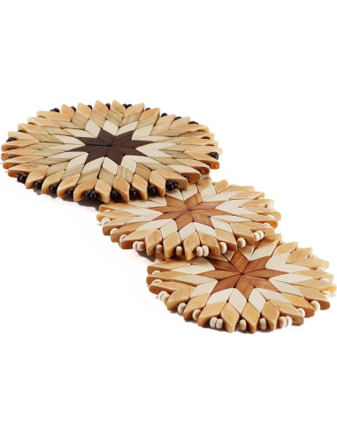 Juego de 3 Trivetes de Madera Hechos a Mano SPL Woodcraft
