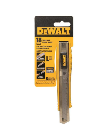 Cuchillo Utility DEWALT 18mm Cortador Metálico Resistente
