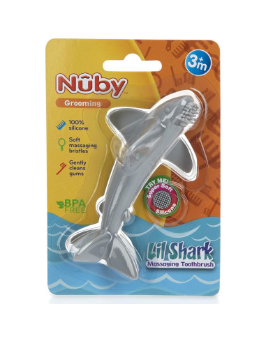 Cepillo de Dientes Masajeador Nuby Lil Shark 12.7 cm 1pk