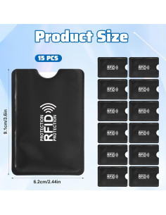 15 Fundas Bloqueadoras RFID Zelphvt para Tarjetas de Crédito 2