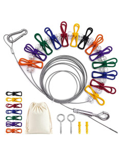 Cuerda de Ropa Portátil CHENGLAI 3.66m Ajustable con 20 Clips