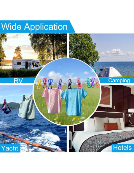 Cuerda de Ropa Portátil CHENGLAI 3.66m Ajustable con 20 Clips