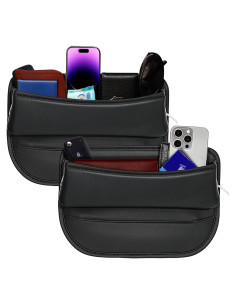 Relleno Espacio Asientos Coche JHLGRE 2 Piezas Cuero Negro