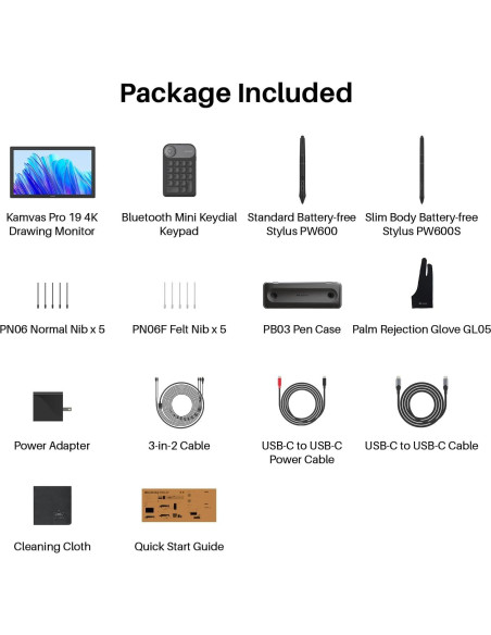 Tableta de Dibujo Huion Kamvas Pro 19 4K 18.4" Pantalla Táctil