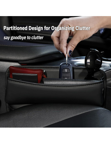 Relleno Espacio Asientos Coche JHLGRE 2 Piezas Cuero Negro